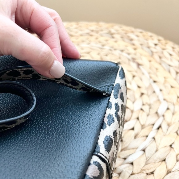 Kate Spade leopard print and black leather backpack main image 10